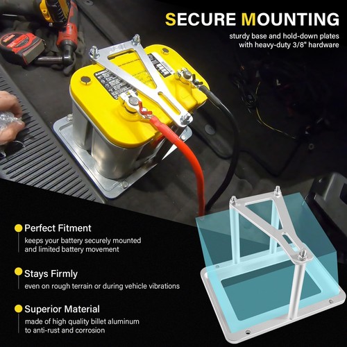 Billet hold down - down, battery